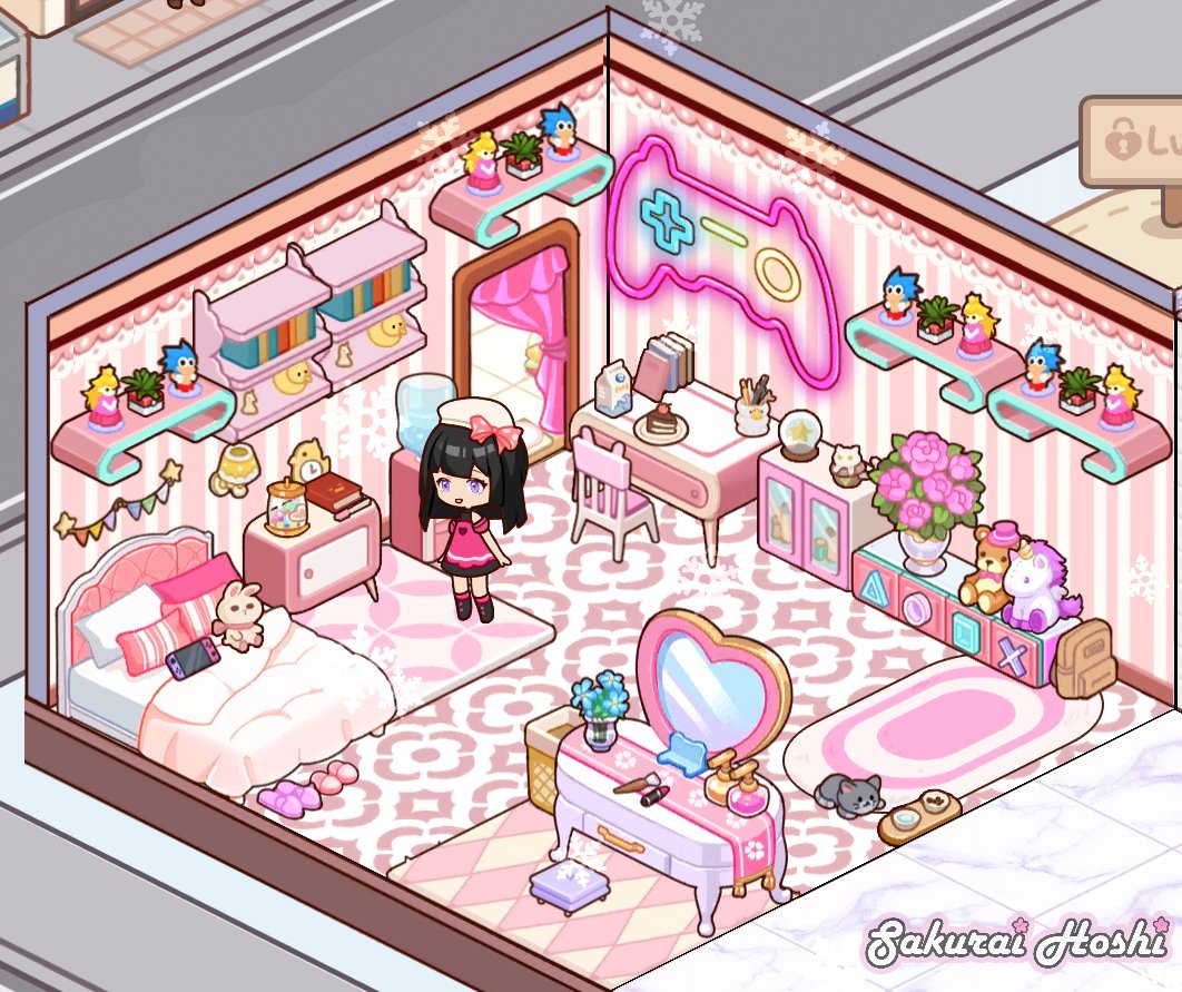 SakuraiHoshi's tweet photo. 🌸 Valió la pena ver tantos anuncios 😝, ahora ya tengo una habitación más bonita 💕💖❤️🩷🌸
*
#kawaiigames #decorgames #cute https://t.co/KXkyTnXFh4