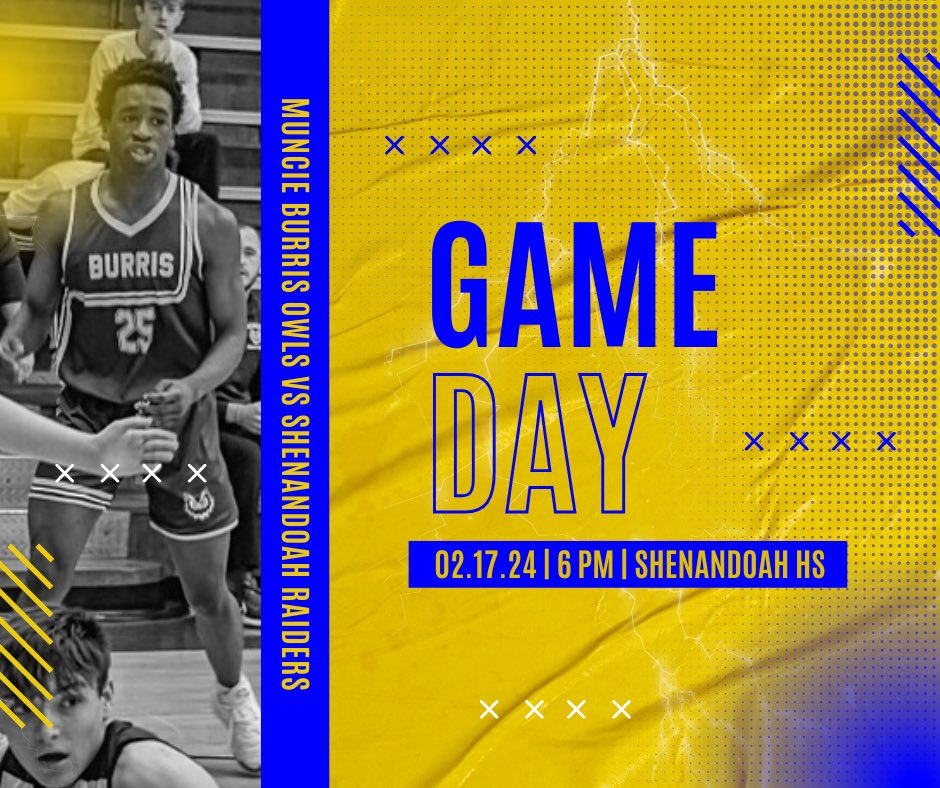 BurrisBoysBBall's tweet photo. π Game Day
π Shenandoah Raiders
ποΈ Saturday, February 17, 2024
β° JV - 6:00 pm | Varsity - 7:30 pm
π Shenandoah Jr./Sr. High School
πΊ Live AUDIO Stream available β‘οΈ https://t.co/a13RDdsvxj
#GoOwls #CompeteAndImprove https://t.co/aKNUfW1Z67