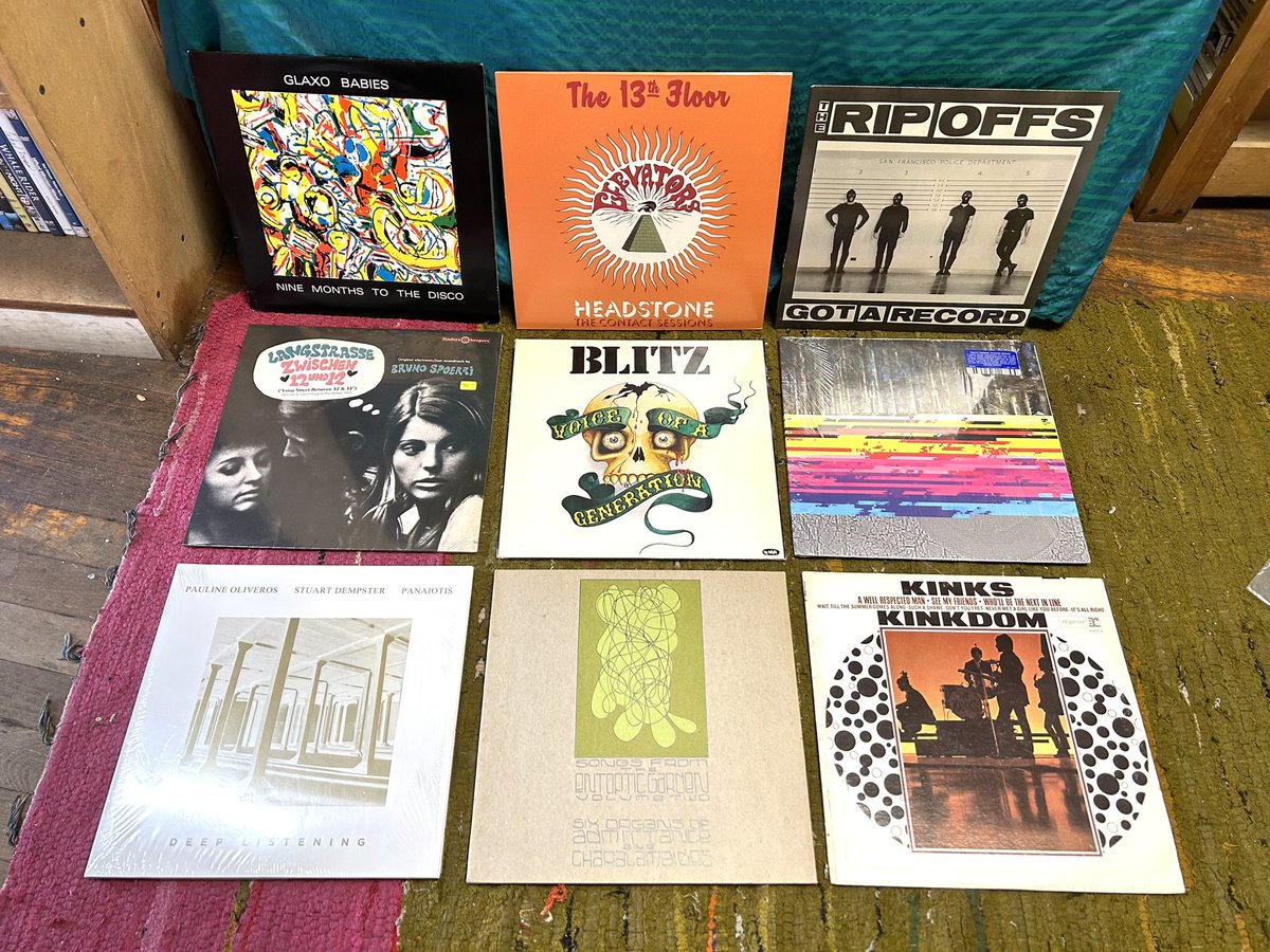 NormalsBooks's tweet photo. 4 crates of #rock #punk #blues #avant & #indie #usedvinyl in. #Blitz #RipOffs #13ThFloorElevators sealed “Langstrasse” by #BrunoSpoerri on Finders Keepers, #GlaxoBabies #PaulineOliveros #DanielBachman #SuxOrgansOfAdmittance #Charlambides , mono #Kinkdom https://t.co/DrNDer10TO
