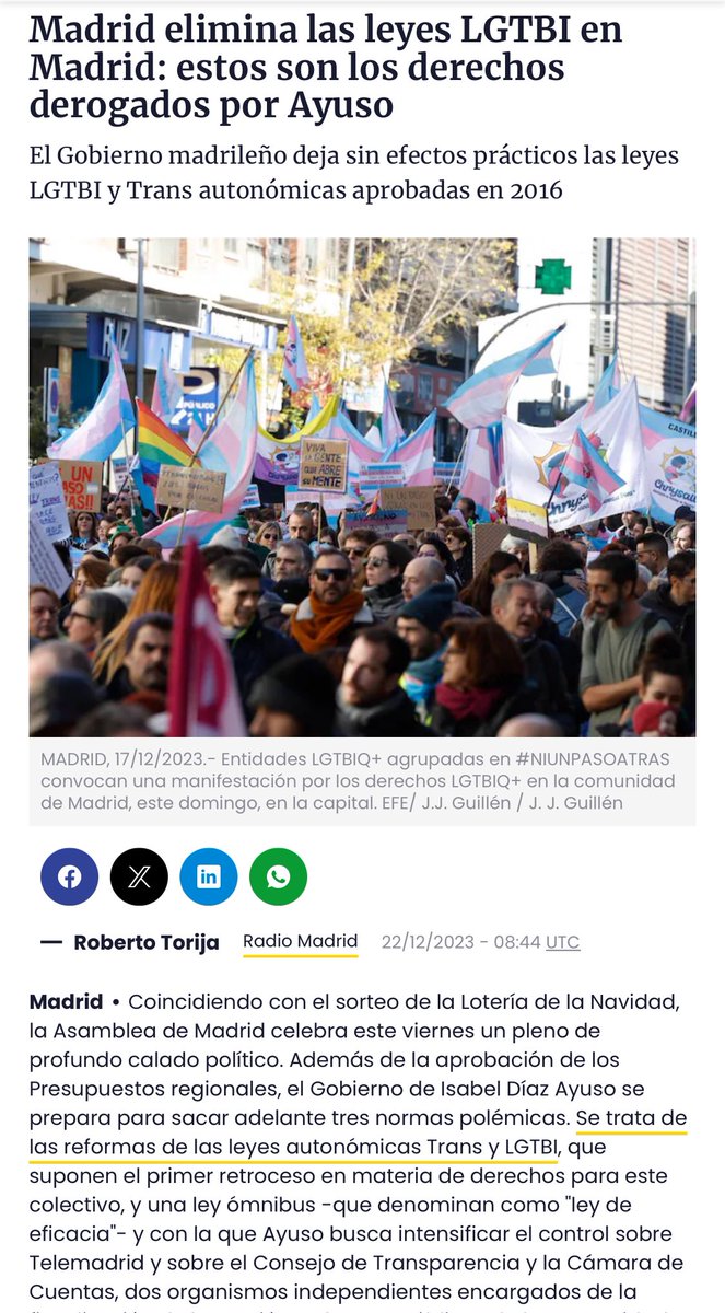 republicaina's tweet photo. @tantaz_tanta Lo dicho, ignorancia + odio. Las leyes autonómicas regulaban aspectos de competencias propias. Ayuso ha derogado la ley trans autonómica para que no rija el principio de autodeterminación. Las volteretas que hacéis para no reconocer que vais de la manita. https://t.co/vMniLAcIEv