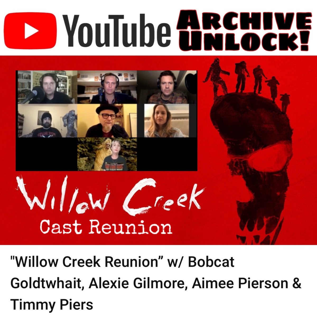 Willow Creek cast reunion available now on our YouTube channel! m.youtube.com/watch?v=lJBk-g… @BryceOJohnson