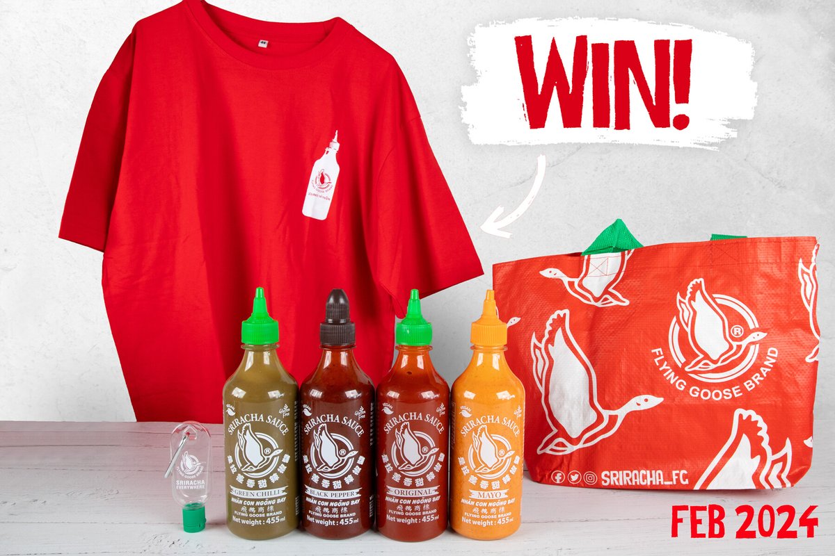 Big fan of Sriracha? Same 🌶️

We've got good news 😏

If you want to get your hands on this selection of Flying Goose goodies FOLLOW + RT to be in with a chance to #WIN 

T&amp;Cs apply: bit.ly/FG-Twitter-Comp