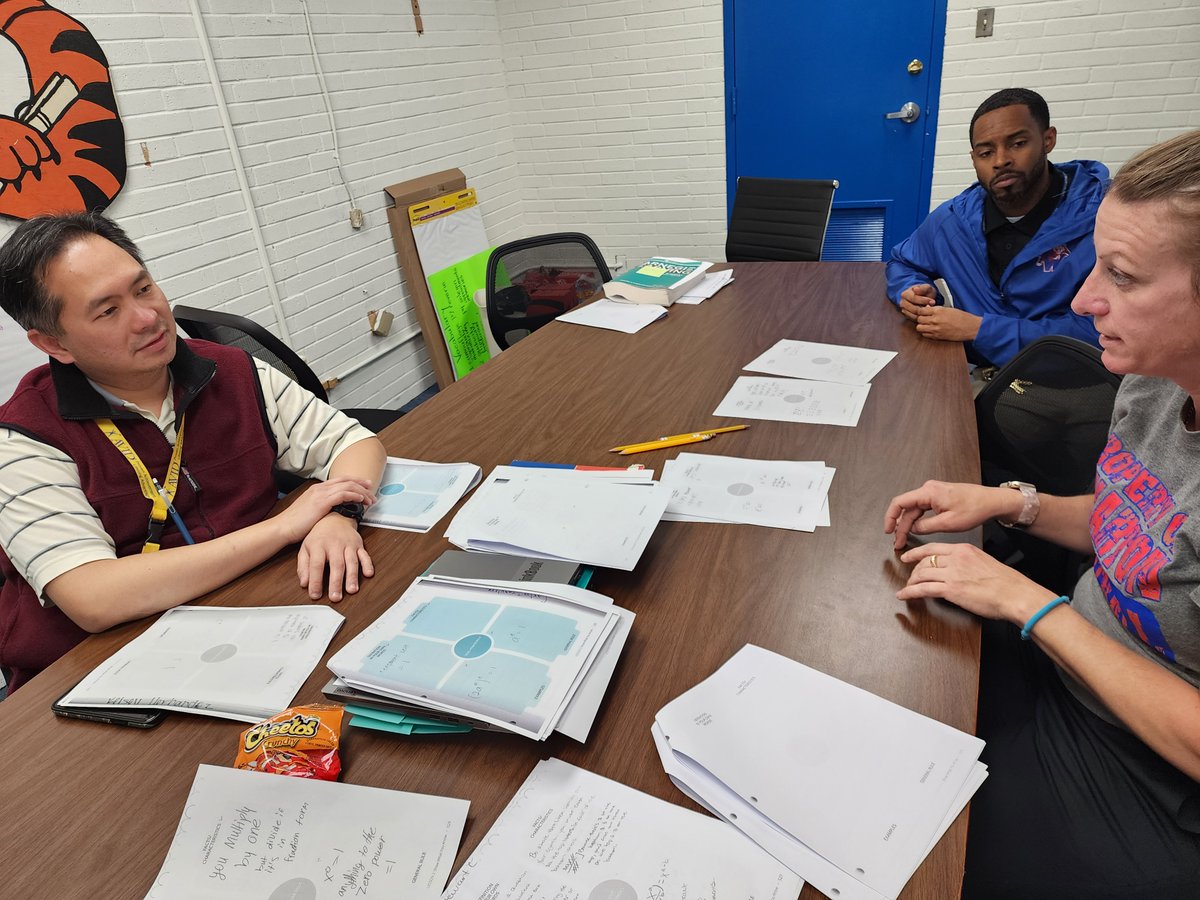 WhartonISD's tweet photo. Last week, the Algebra 1 team discussed the student work analysis. 
#TogetherWeWill    #AllIn4WISD https://t.co/vjZrlvM5hG