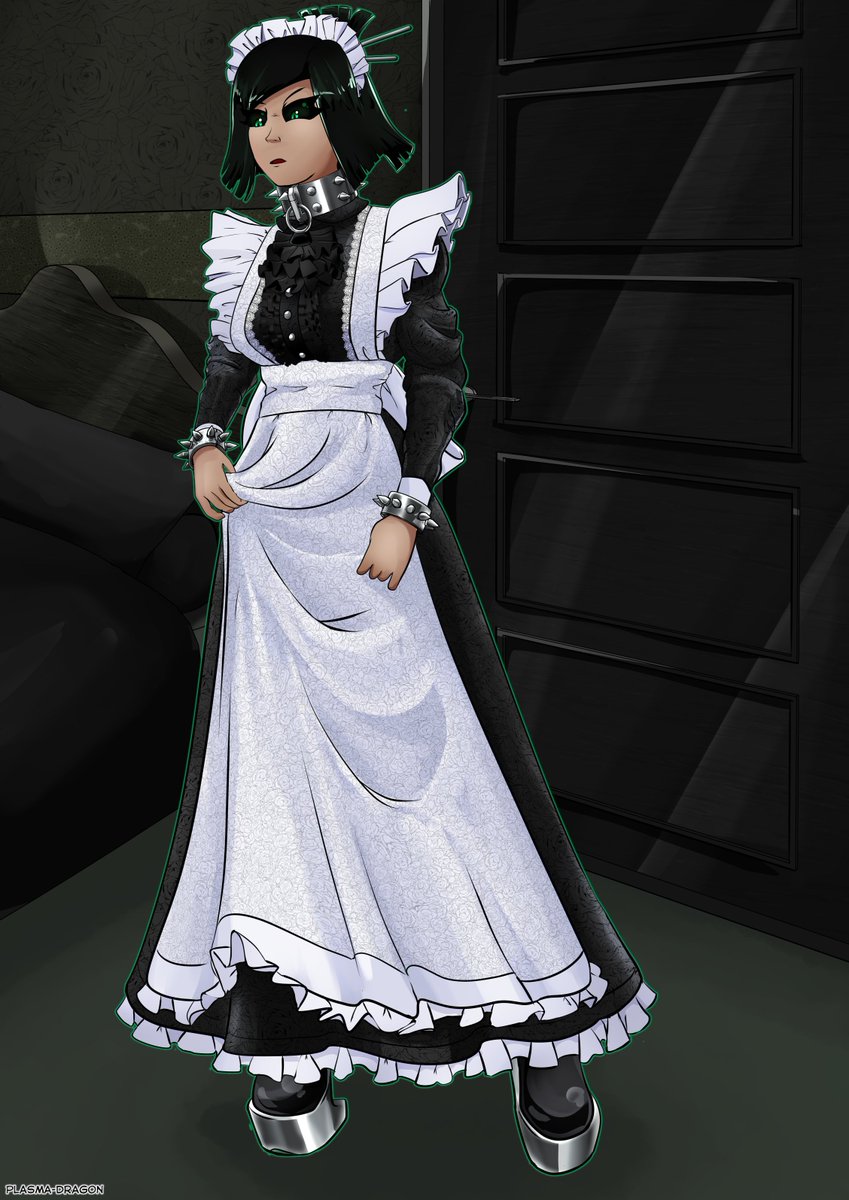Saren in a maid outfit, she's about as confused as I am as to why this pic happened.