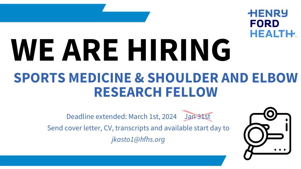 Jared M. Mahylis, MD, FAAOS (@jaredmahylismd) on Twitter photo Interested in a paid #ResearchYear with our Henry Ford #Orthopedics Sports Medicine or Shoulder & Elbow teams? We're looking for applicants for the 2024-2025 cycle! Email jkasto1@hfhs.org with your CV and cover letter ! #OrthopedicSurgery <a href="/HFHOrthoRes/">Henry Ford Hospital Orthopaedic Residency</a> Interested in a paid #ResearchYear with our Henry Ford #Orthopedics Sports Medicine or Shoulder & Elbow teams? We're looking for applicants for the 2024-2025 cycle! Email jkasto1@hfhs.org with your CV and cover letter ! #OrthopedicSurgery <a href="/HFHOrthoRes/">Henry Ford Hospital Orthopaedic Residency</a>