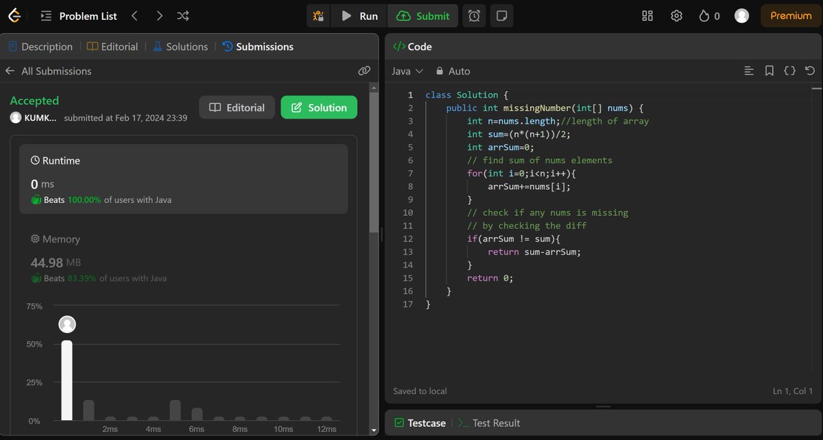 kumkum_41963's tweet image. #100DaysOfCode #StriverA2ZDSA
Day🗓️ 26 of DSA!      
-missing number