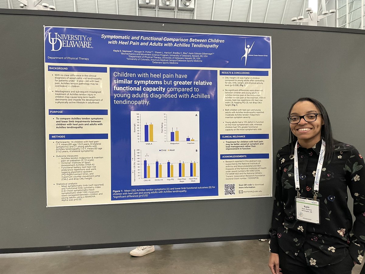 Children with heel pain have similar symptoms as adults with tendinopathy, but children demonstrate greater functional capacity. Great work from Kayla and team investigating Achilles tendon health in kids! @kgSilbernagel @ShawnHanlonATC @MorganNPotter @UDelawarePT #APTACSM