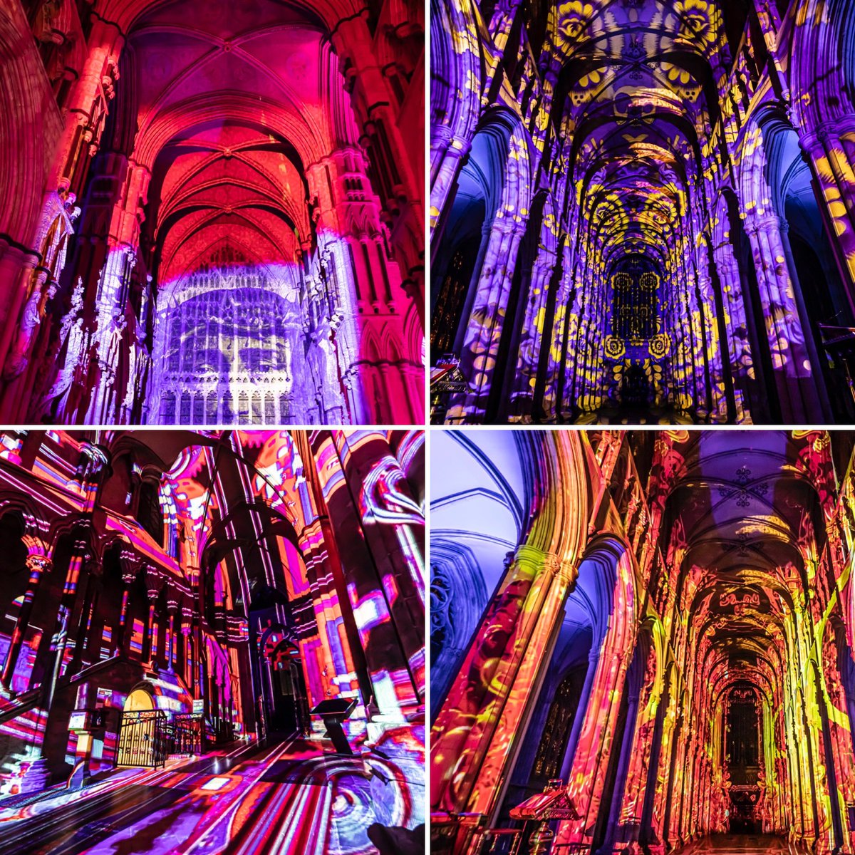 It’s the fifth and final night of #IlluminatingArt @Bev_Minster A fantastic week inside a stunning building bringing the #architecture to life with #soundandlight Thanks to the staff and volunteers for their looking after all of the visitors this week #soneetlumiere