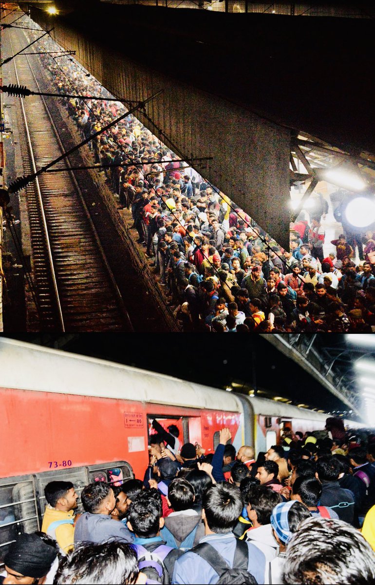 hoorsheikh_fiza's tweet photo. Aur Modi ko vote doh🙄
media has not shown this because these people are not going to Ram Mandir
2 am last night at Kanpur railway station
50 lakh people going to sit in exam to fill few vacancy, 8,324 candidates vying for each position😳
This is the truth of India. Scary https://t.co/tYAJS8LHik
