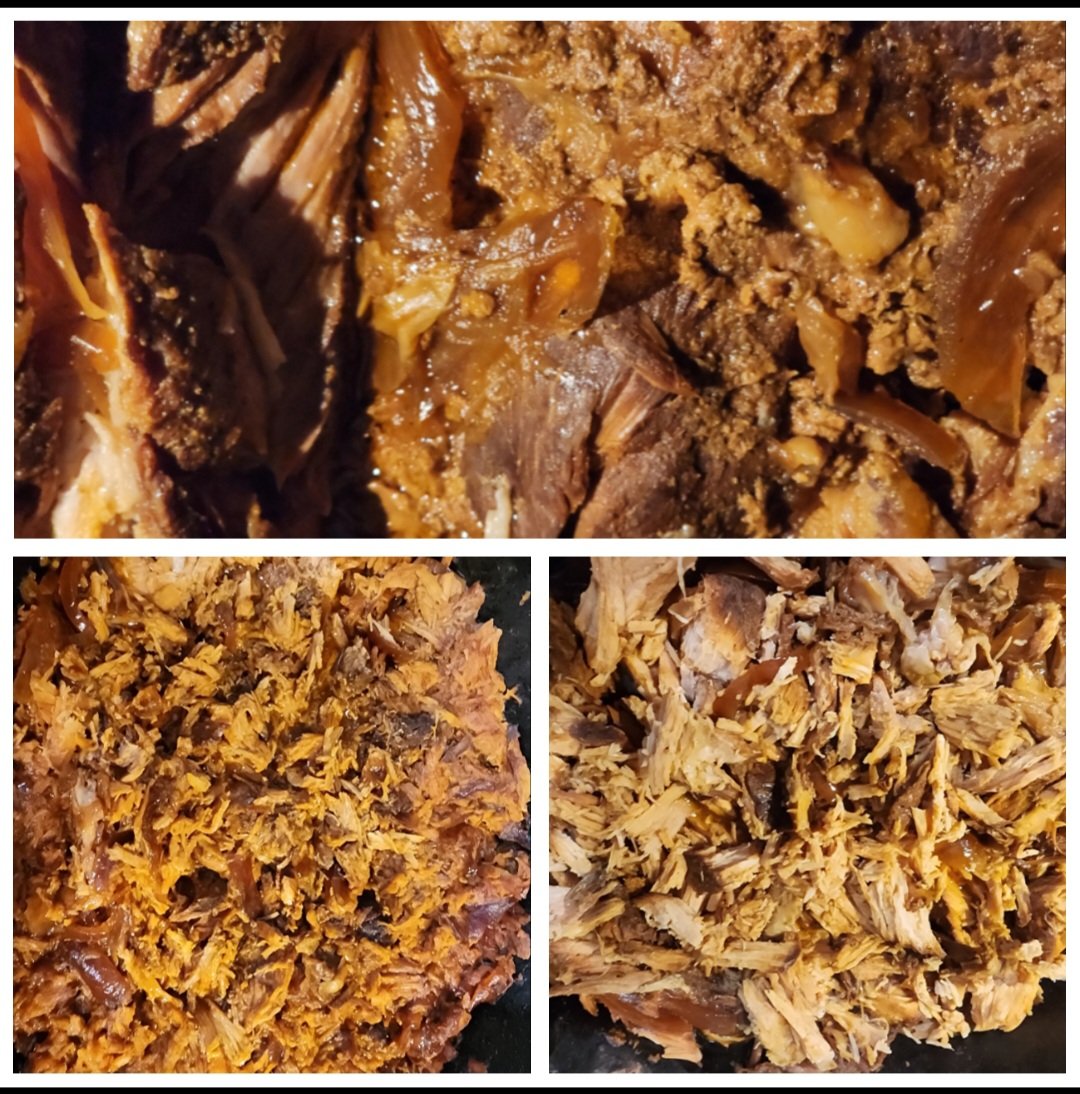TexasBosssLady's tweet photo. Plain, with vinegar or BBQ sauce.
Now we can eat ๐
#PulledPork #ToastedBuns #Foodie #HillCountryCooking https://t.co/c09G1nWq5U
