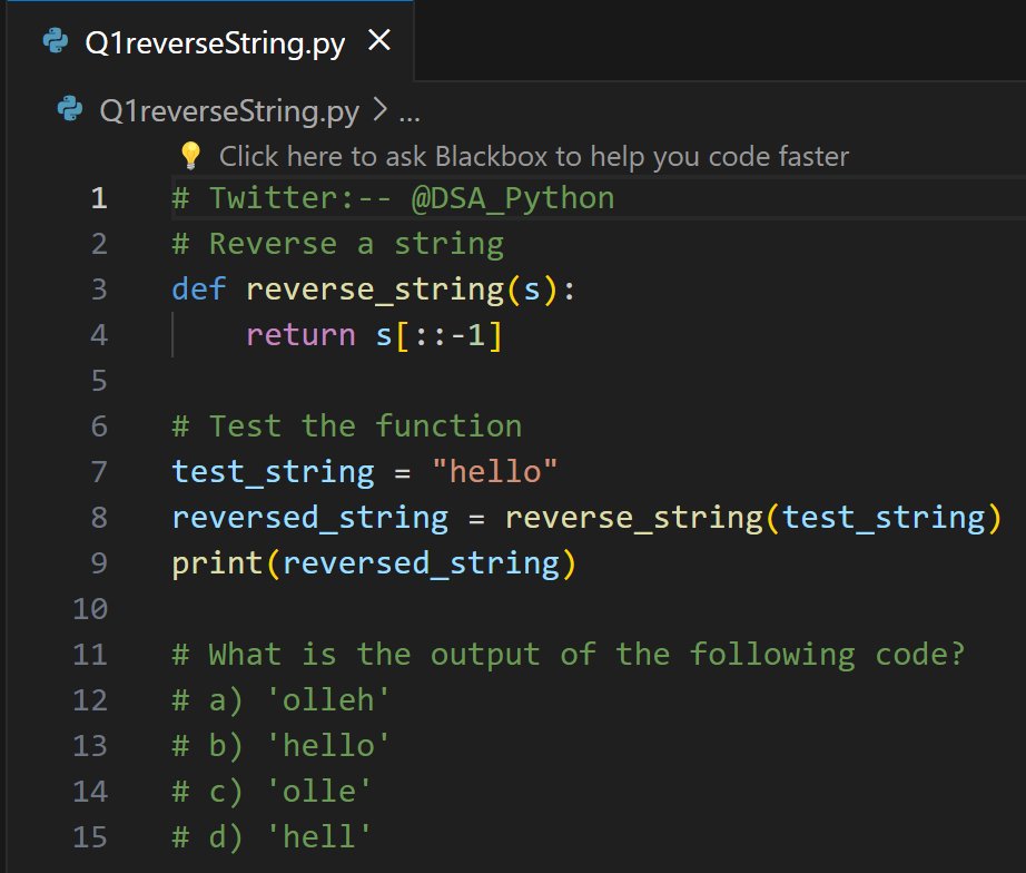 DSA_Python's tweet image. 🚀 Day 1 of #100DaysOfDSAChallenge! Today's topic: Arrays and Strings. Let's start with a fundamental problem:
📝 Question: #ReverseAString 
#DSA #Arrays #Strings #Python #CodingChallenge #Programming #Algorithm #DataStructures #TechTrends #LearnToCode
