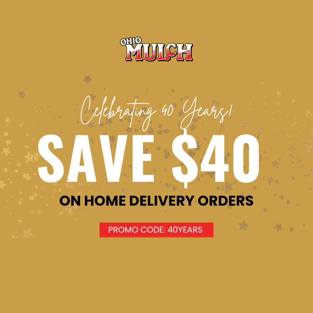 OhioMulch's tweet image. We're celebrating 40 years in business with $40 off Home Delivery! Through 2-29-24! Shop now at OhioMulch.com