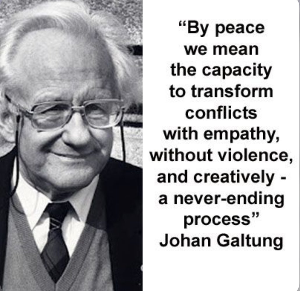 NationalPeaceAc's tweet photo. Rest in Peace, Johan Galtung. 

One of the most profound and internationally influential peacebuilders. You have been a profound inspiration in so many of our lives. https://t.co/2VZtkNu7sL