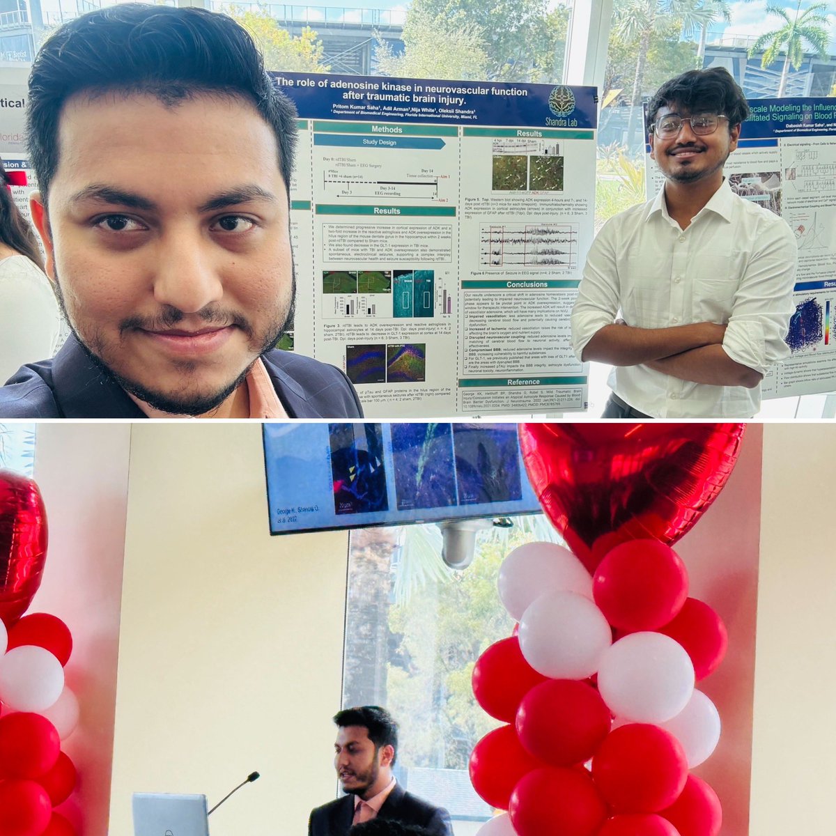 OleksiiShandra's tweet photo. A proud moment for a #NewPI My PhD students had their successful first conference presentations at the #FIU Heart Symposium. @AdilArman08 gave a talk and @Pritom_Saha11 had a poster. Congrats, guys! #ShandraLab has a new milestone! π https://t.co/qnKgPL4TA2
