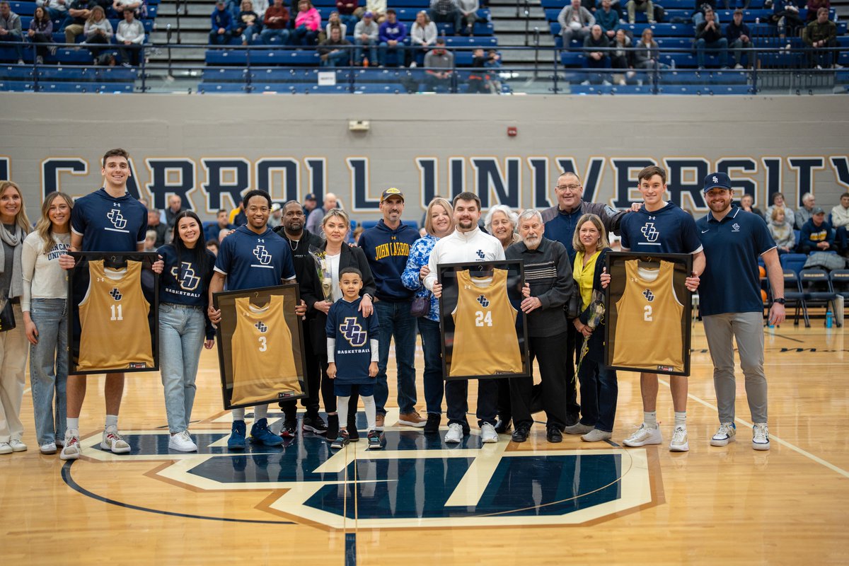 jcusports's tweet photo. MBB: #1 John Carroll came alive in the second half to catapult past Capital on Senior &amp; Graduate Day 🏀

Full game recap: 
📰 https://t.co/SFX0SLTprF https://t.co/um3f3yime5