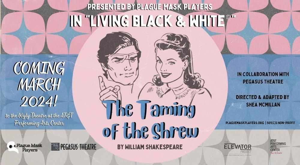 ATTPAC's tweet photo. Rehearsals are in full swing for our next #ElevatorProject! ππ¬
Don't miss Plague Mask Players' presentation of The Taming of the Shrewβa 50's sitcom twist on Shakespeare's classic, all in Living Black and White! πΊ
π March 8 - 17
π Wyly Theatre
ποΈ https://t.co/2qadN9pyCg https://t.co/PLKk8MCOfK