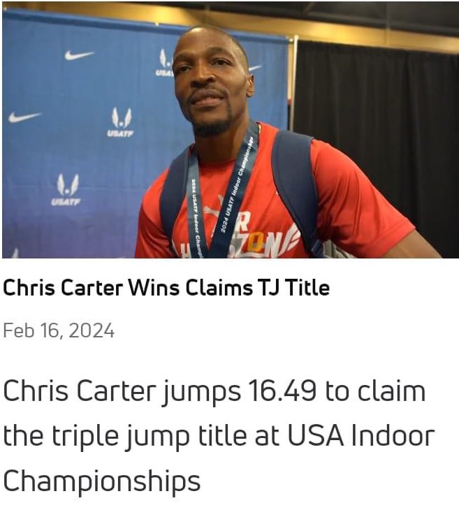 HTEAGLETRACK's tweet photo. Congratulations Chris Carter a former member of the Hearne Eagles has won the USA INDOOR CHAMPIONSHIP in the triple jump and will be representing team USA at the world Championships. #EAGLESPEED https://t.co/gyf4b5nyX8