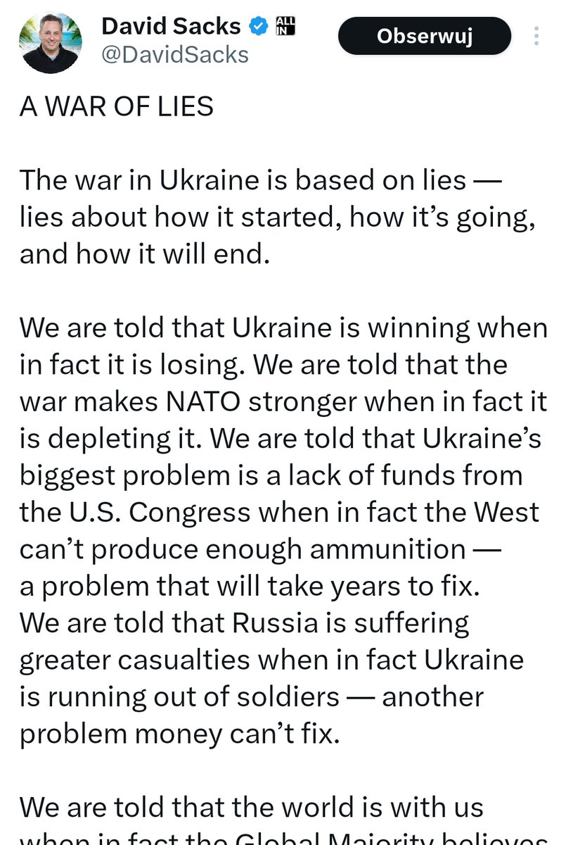 Jonasz Rewiński on X: "It's official: David Sacks is a (semi-)useful idiot.  https://t.co/6BJjccaDvZ" / X