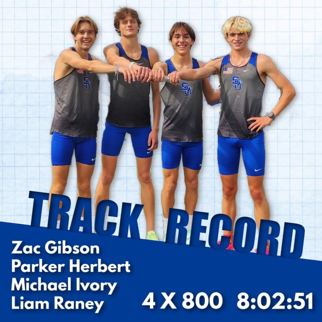 🚨TRACK RECORD🚨
Boys break track record in the 4x800, 8:02.51!!!! All Sr squad of Liam Raney, Mike Ivory, Parker Herbert, and Zac Gibson.
<a href="/SMCHSEagles/">SANTA MARGARITA Catholic High School</a> <a href="/SMCHSAthletics/">SMCHS Athletics</a> <a href="/PrepCalTrack/">Rich Gonzalez</a> @MilesplitCA <a href="/ocvarsity/">ocvarsity</a>