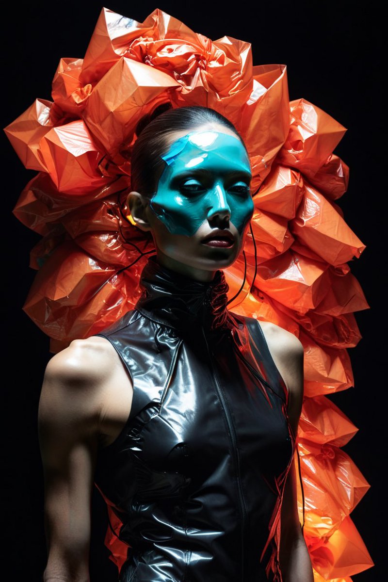 nevermxre_com's tweet image. New fashion series in the works… how you feel about it? Let me know in the comments.

#WIP #aiartcommunity @thehug @StabilityAI #HUGxStabilityAI