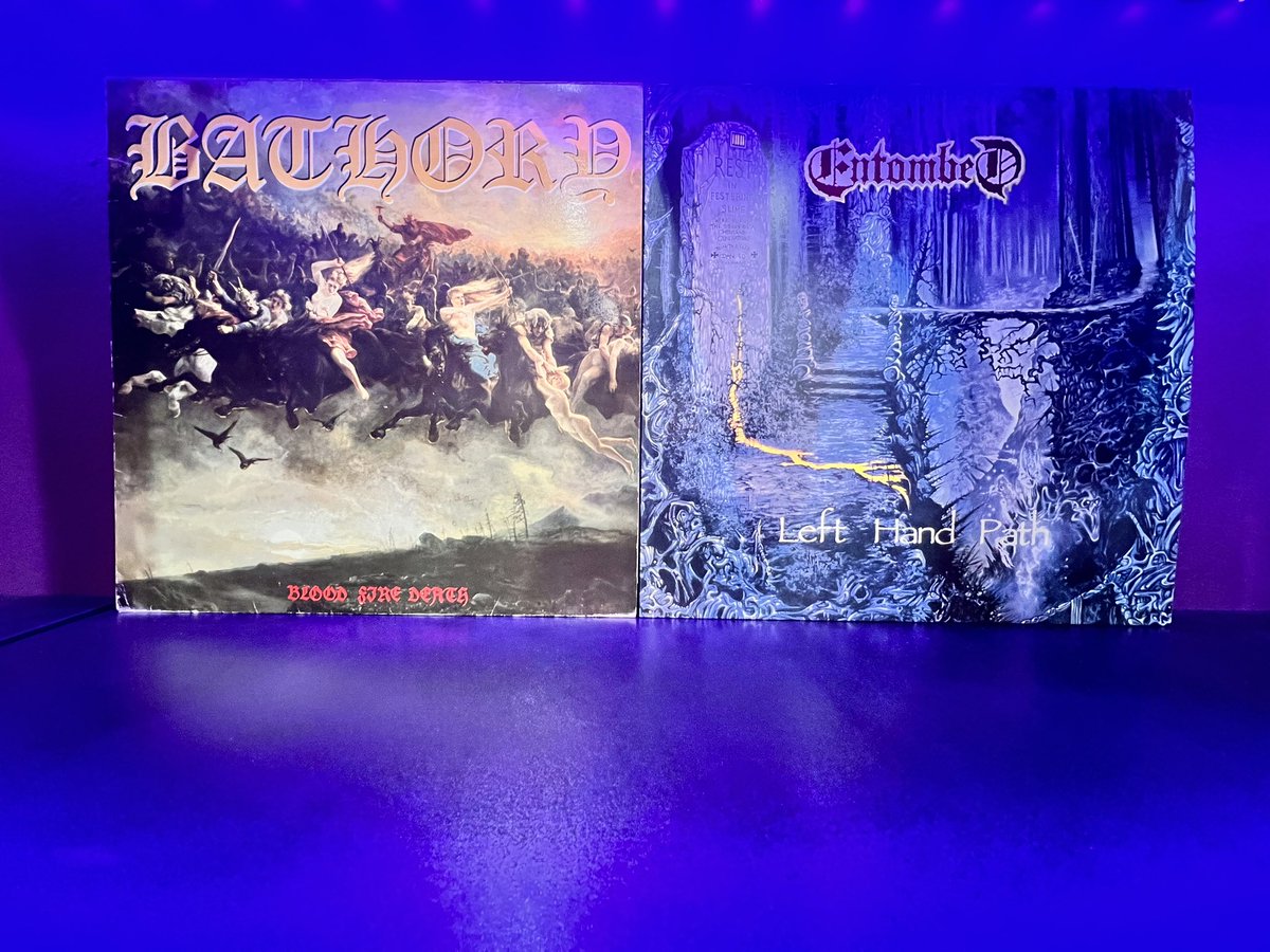Steve_W_Guitar's tweet photo. Two legends, now sadly no longer with us, were born on this day. Quorthon of Bathory in 1966, LG Petrov from Entombed in 1972. Which one are you spinning first? #music #deathmetal #blackmetal #sweden #bathory #bloodfiredeath #entombed #lefthandpath #vinyl #quorthon #lgpetrov #RIP https://t.co/h9IlsaYz9j