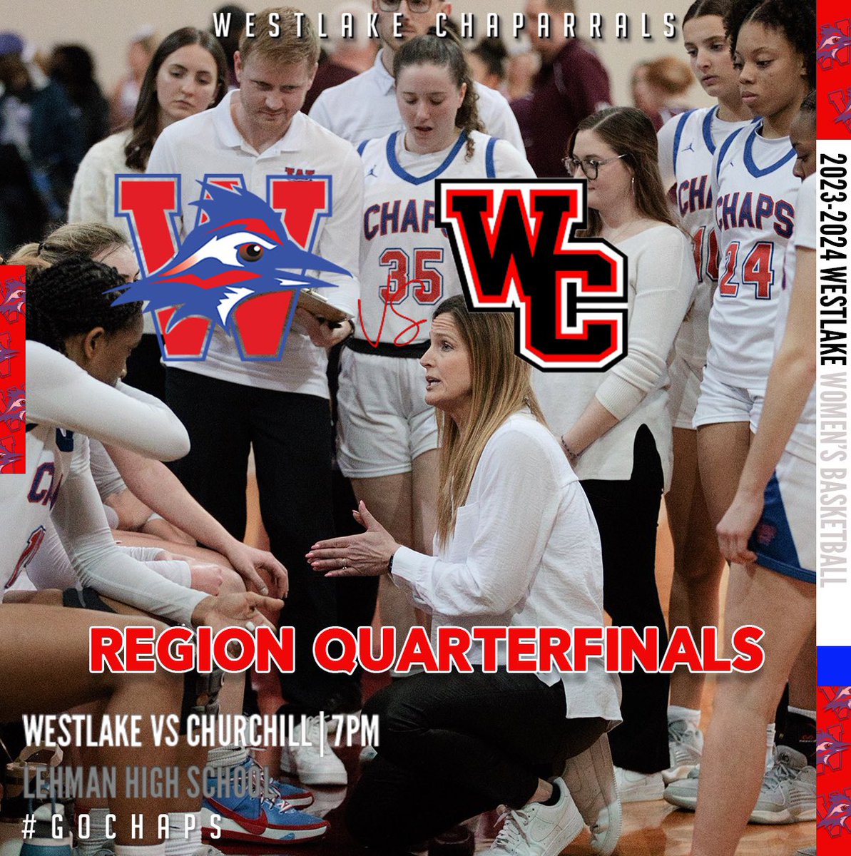 🚨BREAKING NEWS🚨 Women’s Basketball will take on Churchill in the Region Quarterfinals at Lehman High School on Tuesday, February 20th. The game is tentatively scheduled for 7pm. #GoChaps