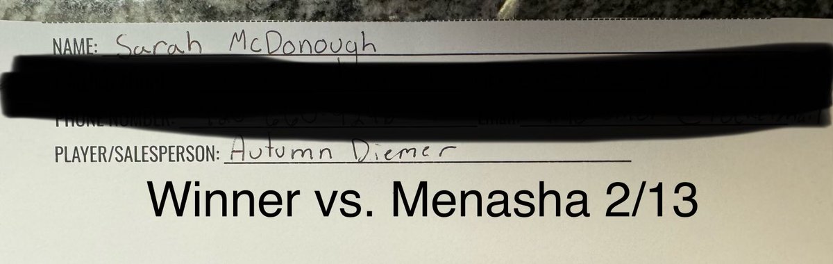 Congratulations on the calendar winner for the Menasha game