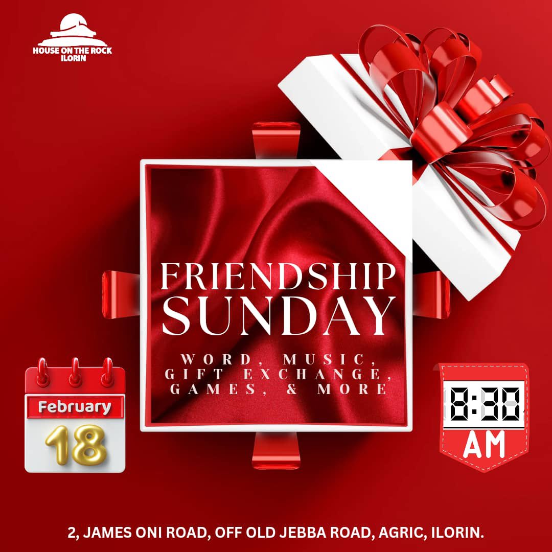 HOTR_Ilorin's tweet image. Hello Friends,
It’s tomorrow!

Our Friendship Service! 

Don’t forget to bring a gift as you’ll also be getting one!

Time: 8.30 am
Venue: 2, James Oni Road, Off Old Jebba Road, Agric, Ilorin.

Don’t come alone!
#ServiceInvite #HOTRService #HOTR #FriendShipService 
#IlorinChurch