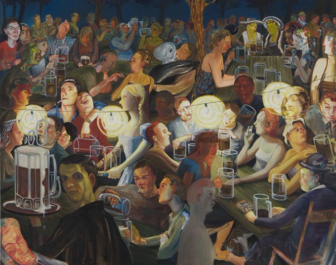 womensart1's tweet photo. Nicole Eisenman, Beer Garden at Night, 2007 #WomensArt https://t.co/Cfn6YeJ9se