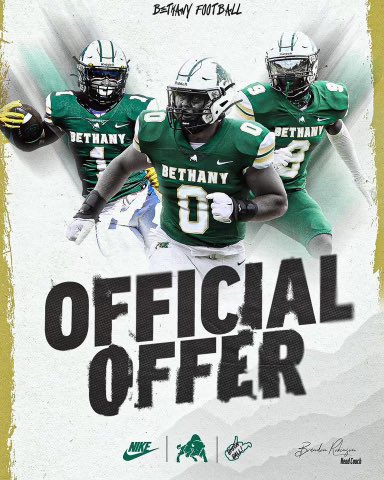 After a great visit today I am blessed to receive my 3rd offer from @BethanyWVFB thanks to @CoachStantonBC 💚🤍🦬