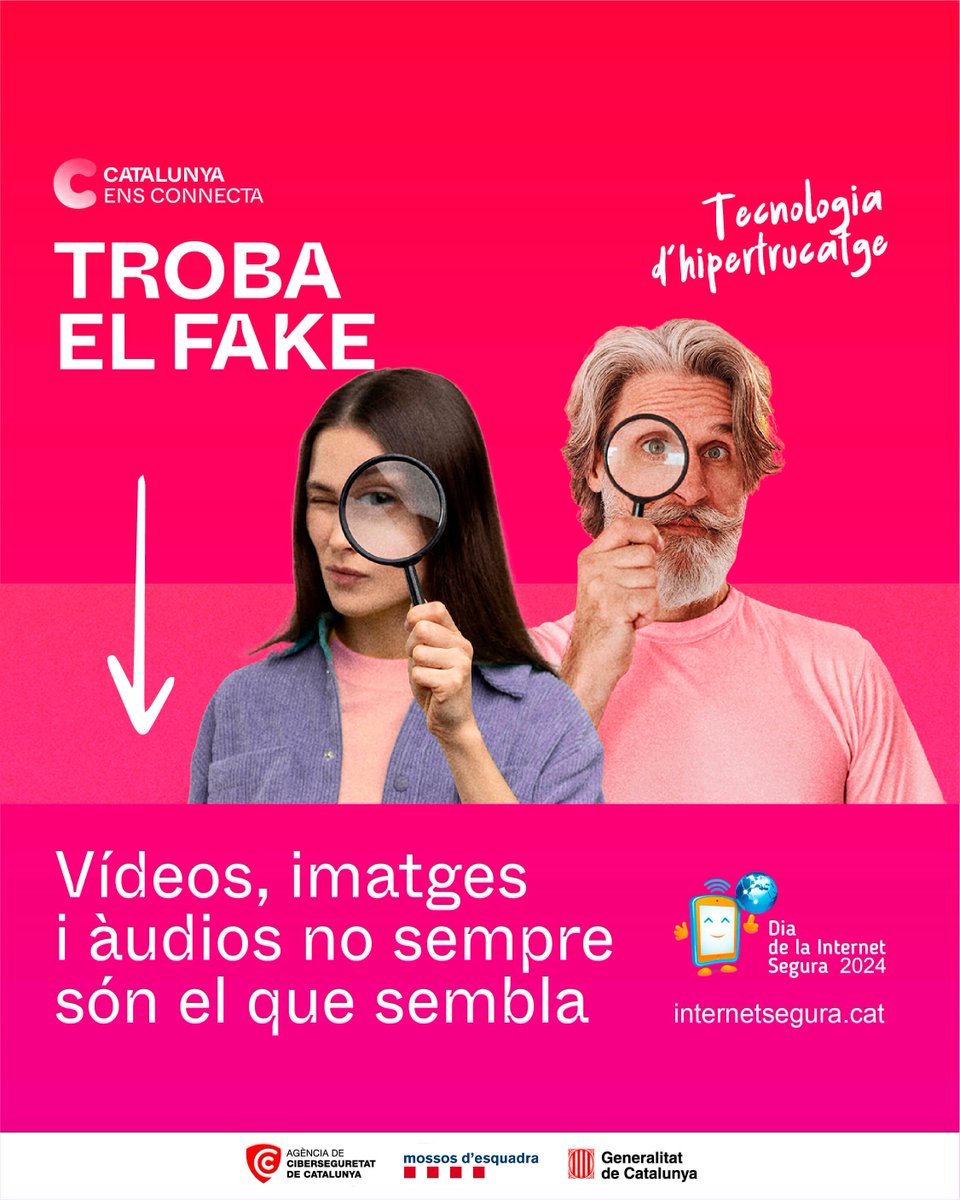 Com detectar un #deepfake 👇

❌ errades d’edició o contorns borrosos
❌ parpelleig massa lent
❌ moviment del coll i la cara
❌ origen de la gravació: busqueu qui és l’autor
❌ àudio dessincronitzat amb els llavis
❌ detalls com ombres 
❌ interior de la boca

<a href="/ciberseguracat/">Agència de Ciberseguretat de Catalunya</a>