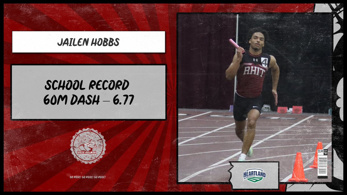 MEN'S 🏃‍♂️: SCHOOL RECORD ALERT! Jailen Hobbs rebreaks his own school record in the 60m dash with a time of 6.77 to win the event at Indiana State. Hobbs' time is currently ranked as the third-fastest time in the nation. #GoRose
