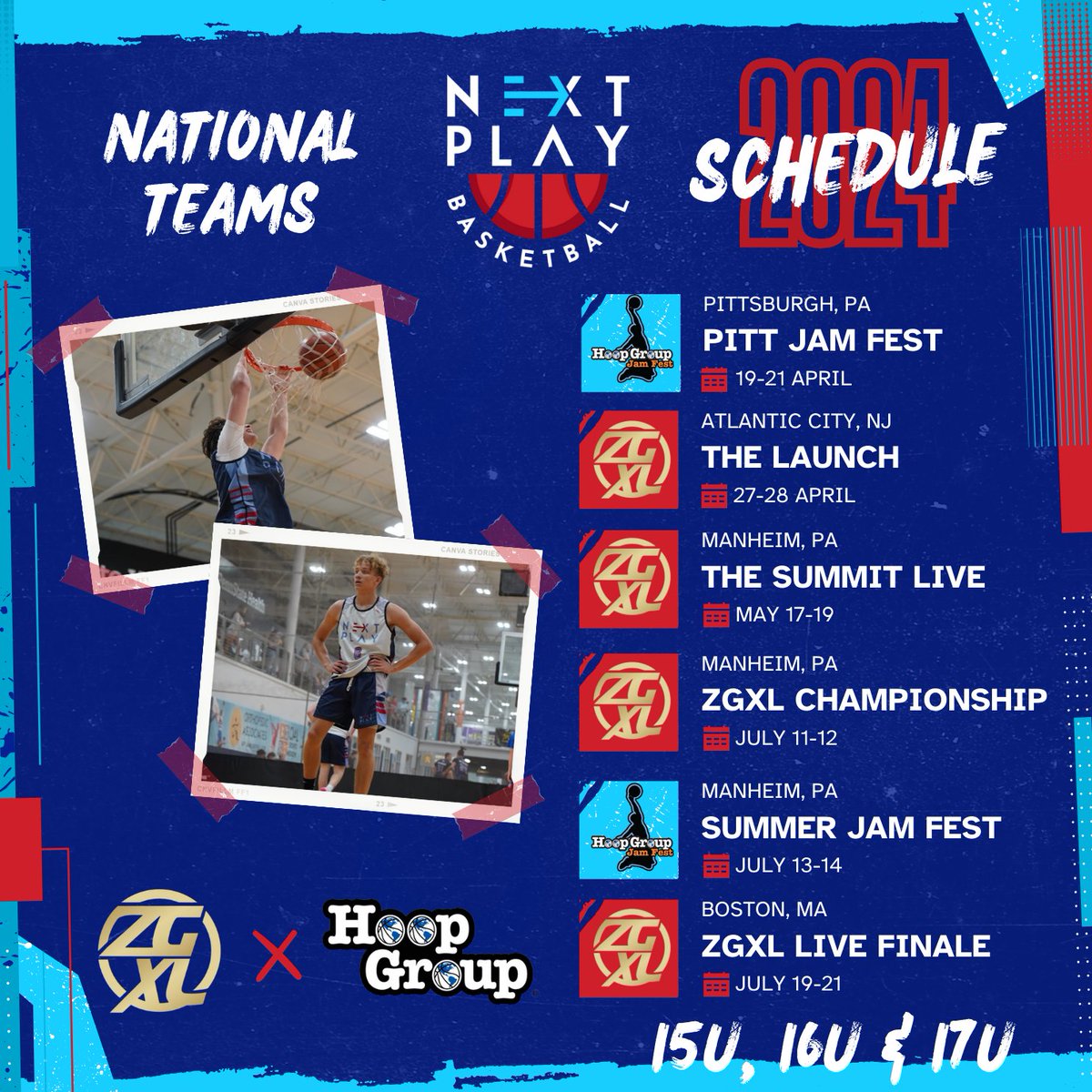Our high school national teams will be competing in some of the top events in the country this season competing on the ZGXL circuit and in multiple Hoop Group Jam Fest events‼️‼️‼️ @ZeroGravityXL