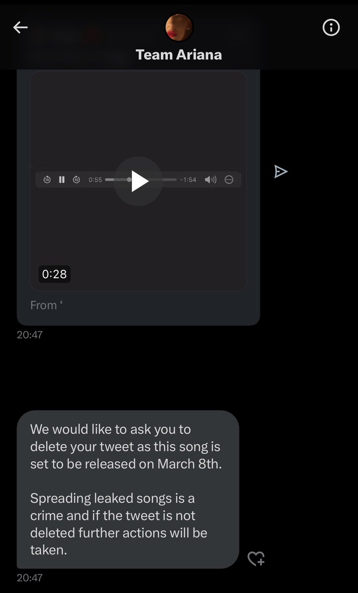 ntlqss's tweet photo. omg guys, team ariana is suing everyone who has the true story leak 😭 https://t.co/i2FpizKAaP