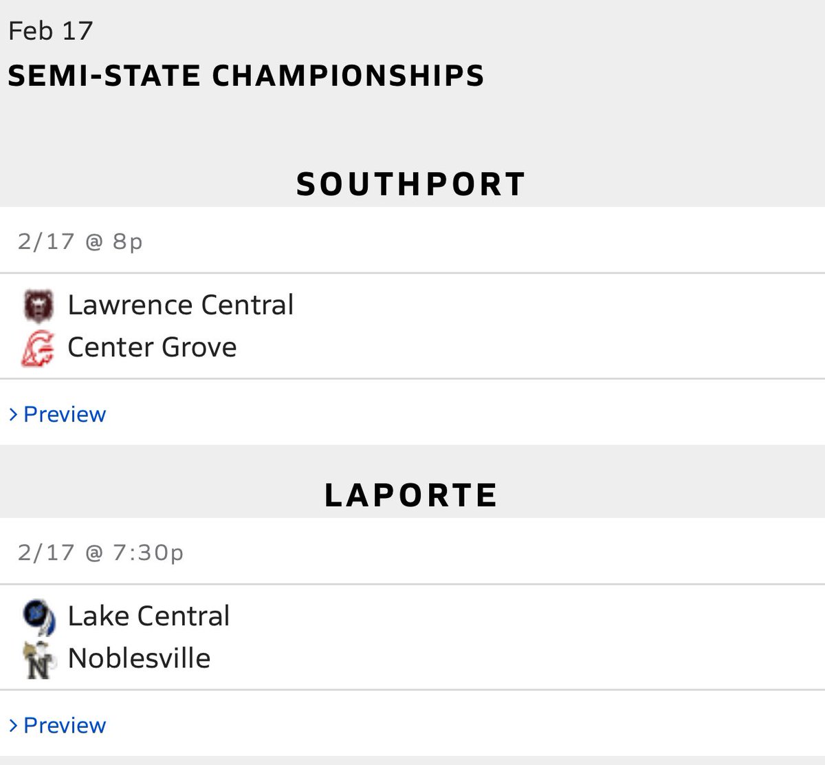 Lake Central Girls’ Basketball (@lakecentralgbb) on Twitter photo 🔵 SEMI-STATE GAME DAY ⚪️
Semi-State Championship
🆚 Noblesville
🕖 7:30 PM
📍LaPorte High School
🎟️ public.eventlink.com/tickets?t=70103
🎥 ihsaatv.org/?B=972234
🗒️ t.maxpreps.com/48Bn5j3
<a href="/LCIndians/">LC Athletics</a> <a href="/lcfanssection/">LC Fan Section</a>
#RollTribe 🔵 SEMI-STATE GAME DAY ⚪️
Semi-State Championship
🆚 Noblesville
🕖 7:30 PM
📍LaPorte High School
🎟️ public.eventlink.com/tickets?t=70103
🎥 ihsaatv.org/?B=972234
🗒️ t.maxpreps.com/48Bn5j3
<a href="/LCIndians/">LC Athletics</a> <a href="/lcfanssection/">LC Fan Section</a>
#RollTribe