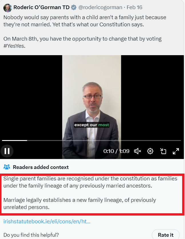 The community note under this tweet is complete baloney, upvoted for the last 15 hours by far-right muppets. 

Derek Blighe, Mick O'Keeffe, ThoughtsToby, all the usual bigots and 'constitutional experts' sharing the note.

This website is a shambles, needless to say.

🧵