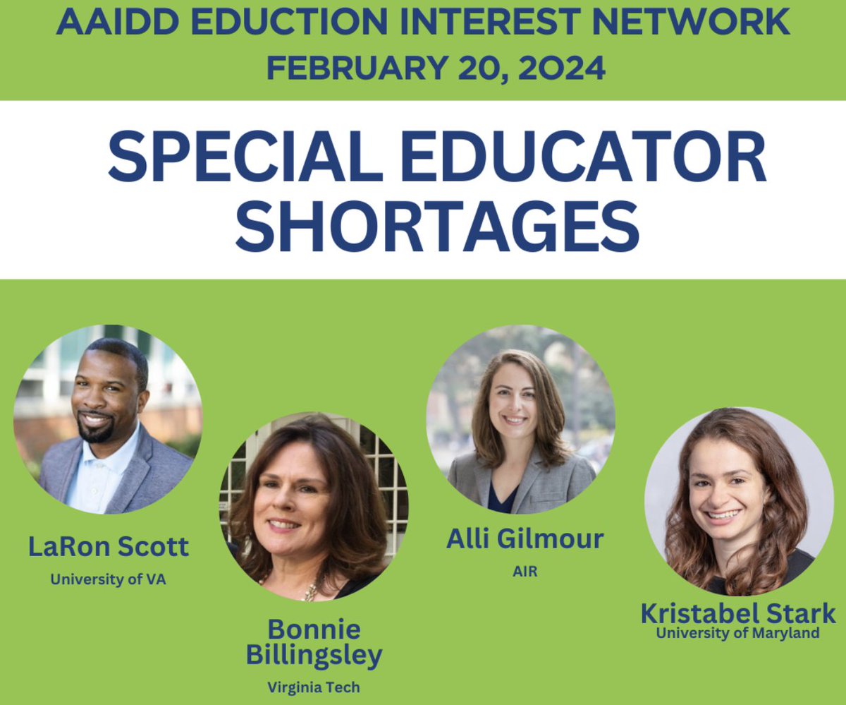 @AAIDDEIN Monthly Panel - 2/20 3:00pm EST/12:00pm PST Hear from @Dr_LaRon_Scott @AllisonFGilmour Kristabel Stark & Bonnie Billingsley. Registration: cornell.zoom.us/webinar/regist… After registering, you will receive a confirmation email about joining the webinar. @_aaidd @AAIDD_SECP