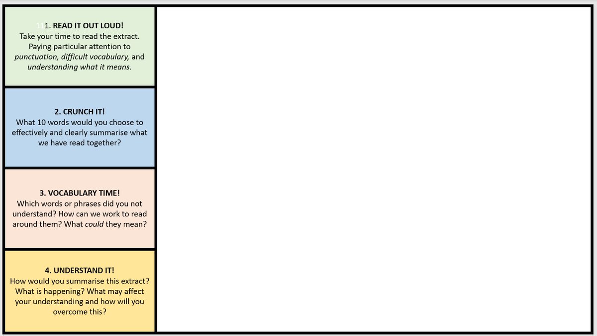 A friend messaged me the other day about being really unsure how to support students with their reading in her subject (mainly Science!). I pinged over this resouce and apparently there is much more of a 'buzz' and 'routine' around reading already🙏 Small steps 👣🤞