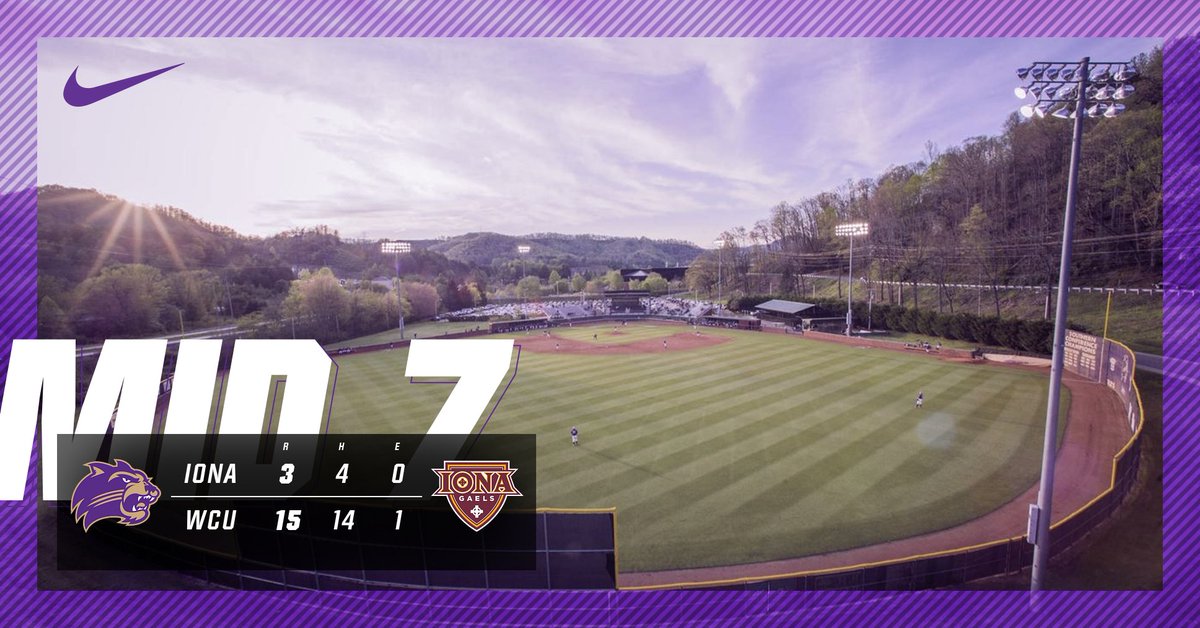 CatamountBSB's tweet photo. MID 7th - @Catamounts 15, Iona 3
We've reached #StretchTime here in game two of the series; Catamounts out in front as we head to the home half of the seventh. #LetsGetSomeRuns 

#CatamountCountry https://t.co/030djiBtnL