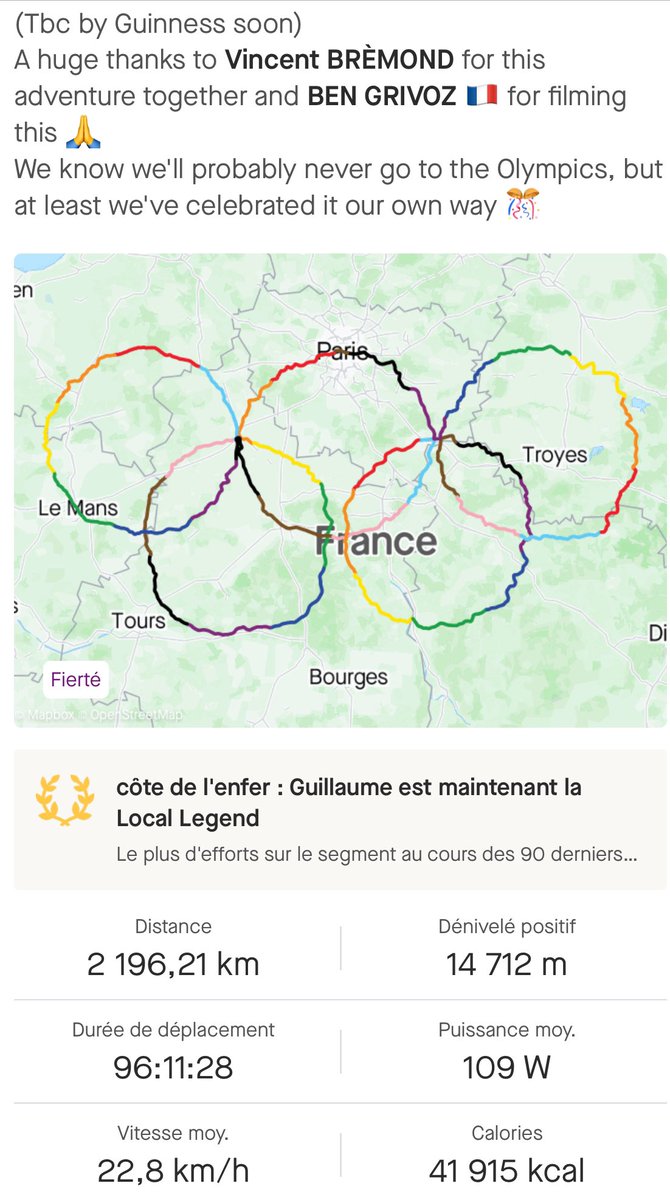 Deux cyclistes ont utilisé l’application Strava pour «dessiner» les anneaux olympiques. Au delà de la performance époustouflante, une question amusante: ont-ils dû emprunter deux fois une partie du tracé ? #graphtheory