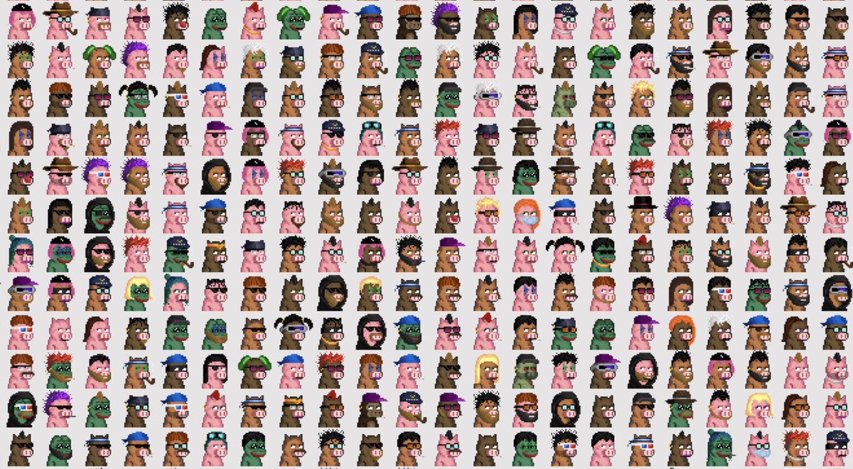 PorkPunks's tweet photo. Swipe to ZOOM 🔍➡️
From the grand #PorkPunks panorama to the individual quirks up close, swipe through to see the digital diversity in our full collection. #ethscription #ethscriptions https://t.co/mueZgBfYha