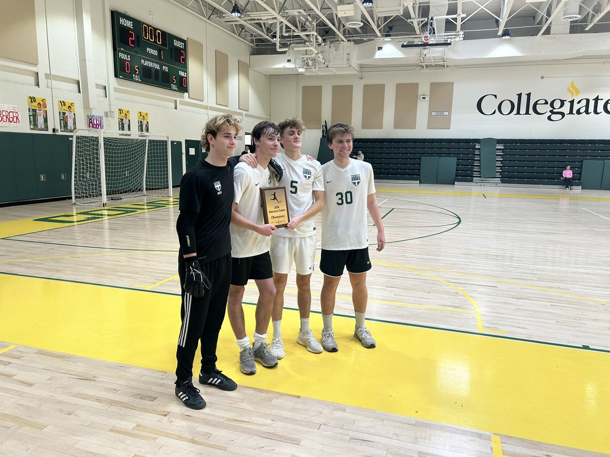 TES_Athletics's tweet photo. Congratulations to our boys indoor soccer team for winning the CVC championship! They defeated Collegiate 3-2 in overtime in the finals https://t.co/ButYYwDFRI