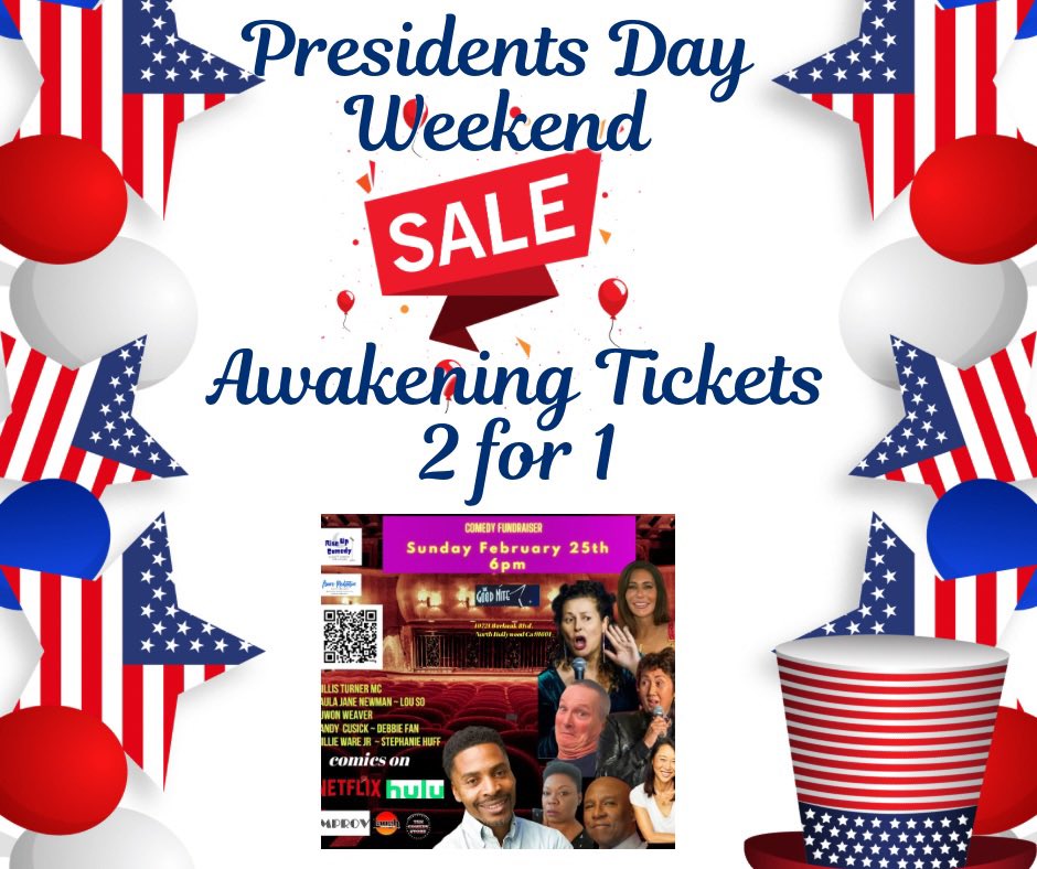 Awaremeditation's tweet photo. Our Comedy for a Cause has special AWAKENING TICKETS 2 for 1 over this weekend! Front of line reserved seating and slightly obstructed view @lousocomedy  @suwonweaver @PaulaJaneNewman @CusickRandy @DebbieFanActor @willisturner1 

https://t.co/CadzuwSvyE https://t.co/oJrB510NZ8