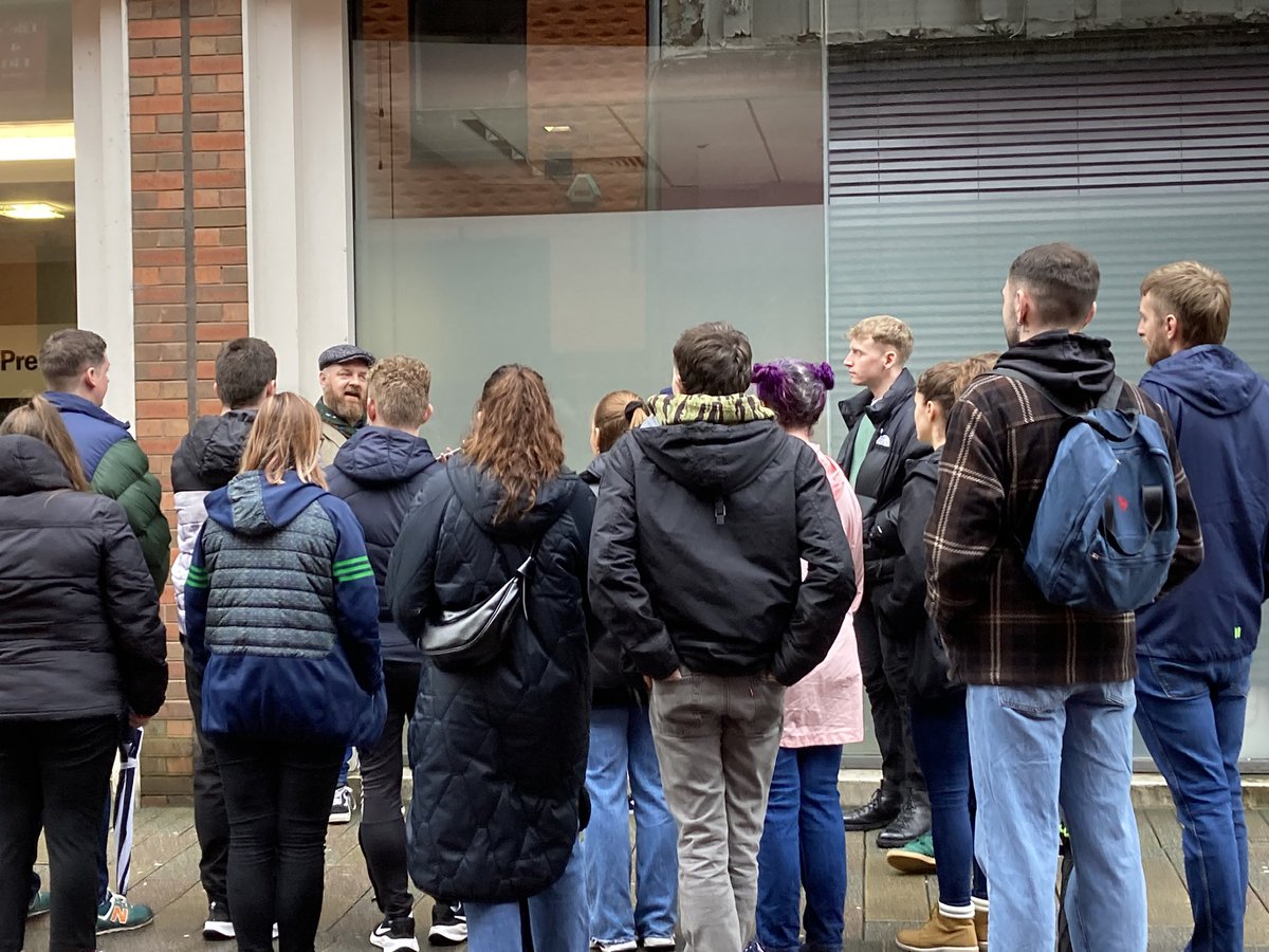 AerachaUladh's tweet image. Thank you again to @LGBTHistoryNI for facilitating a walking tour for our Club today. This was a great way for our Members to celebrate LGBT+ History Month.
