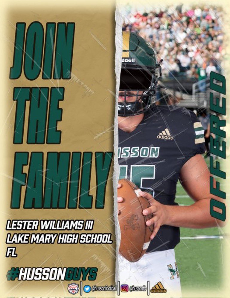 #AGTG Blessed to receive an offer from Husson University!! 
<a href="/hussonfootball/">Husson Football</a> <a href="/QBCoachWhite/">EJ White</a> 
<a href="/Coachrobmarler/">Rob Marler</a> <a href="/JMarkG1962/">Jeff Gardenour</a> 
<a href="/larryblustein/">Blustein Recruiting</a> <a href="/LMRamsFootball/">Lake Mary Football</a> 
#Hussonguys