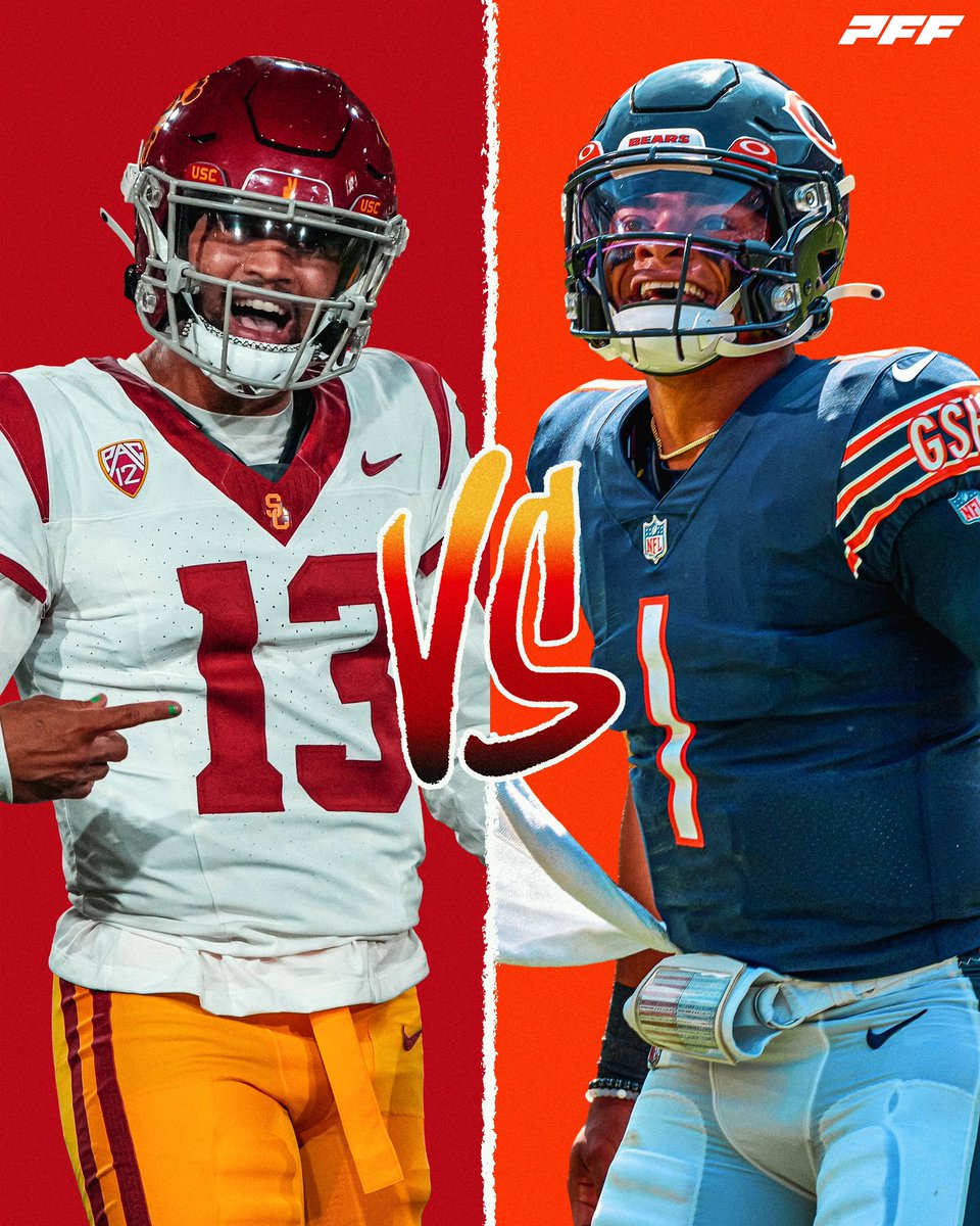 PFF_Fantasy's tweet image. You’re the Bears GM, who’s your QB1 of the future? 👀

🔁 For Justin Fields
♥️ For Caleb Williams