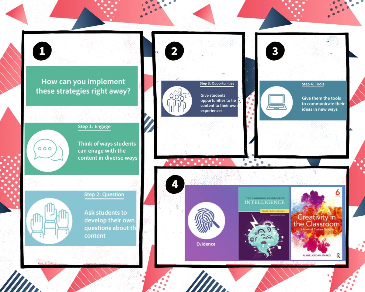 Simple strategies to help you and your students to infuse creative thinking into any subject. Creativity is the core of original  thinking and deeper thinking.