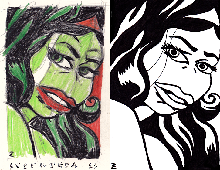 Zederwan's tweet image. Happy to presents my first #FAKERARE in serie 17 
From comic books to pop art, Wonder, Extra... SUPERPEPA is a heroine with super powers.