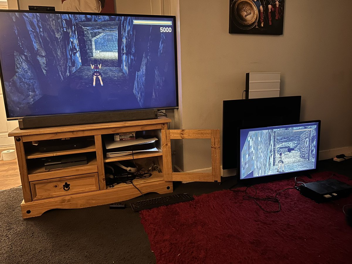 Me and my daughter are running PS2 and PS5 versions of Tomb raider together. Bringing her up right 🤣🤣
#tombraider 
#laracroft 
#TombRaiderRemastered