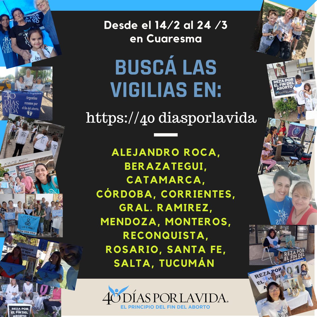 40diasA's tweet photo. La solidaridad, el  compromiso, la entrega,  el amor... salvan vidas. Todos podemos ser parte de esta Campaña. Sumá tu tiempo de oración y verás milagros. https://t.co/8oR5wK5Oix